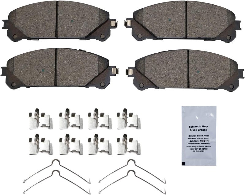 HUSCH D1324 Front Ceramic Brake Pads Kit Fit For Lexus NX200t 2015-2017, For NX300 2018-2021, For NX300h 2015-2021, For RX350 2010-2021, For RX350L 2018-2021, For Toyota RAV4 Prime 2021-2022 - Image 2